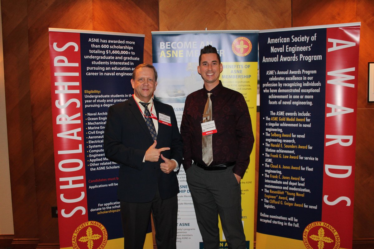 Dale "Kid" Lumme, Executive Director of ASNE and William Bertholf of Valkyrie Enterprises; our first new member at #CombatSystems2019 welcome aboard!
#ASNE