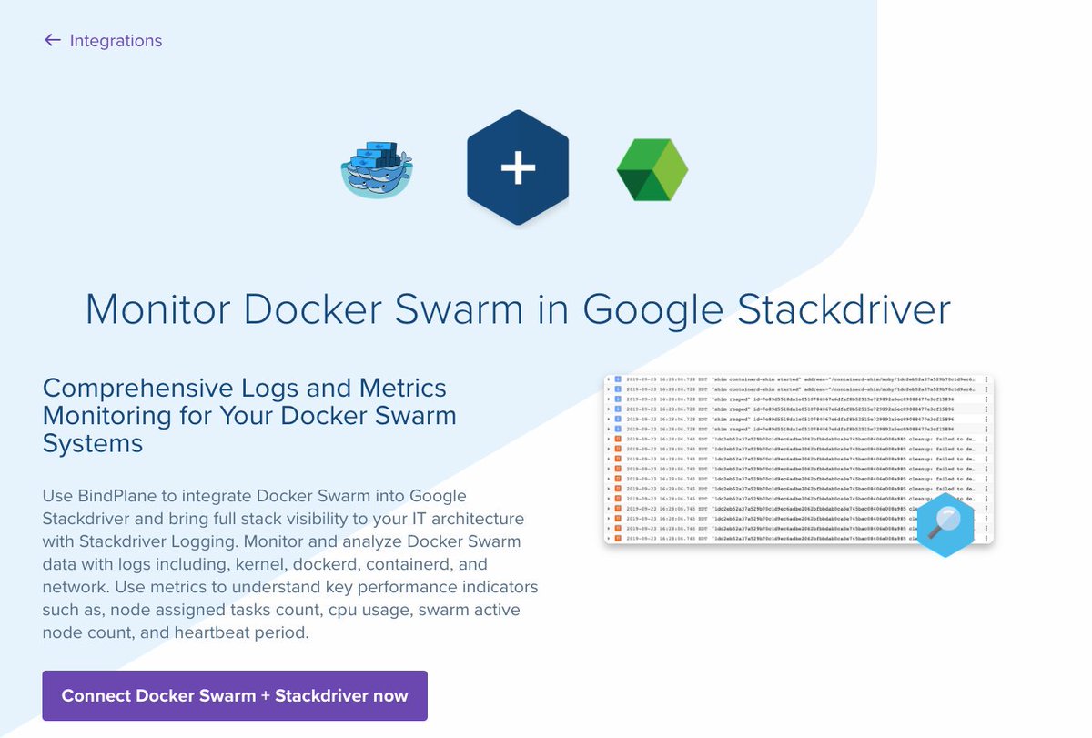 bluemedora's tweet image. Data Source of the day: @Docker Swarm. Monitor #Dockerswarm #Datalogs and #metrics with BindPlane for @googlecloud #Stackdriver. Check out the new and improved #dataintegration page: ow.ly/zm1N50xfZvT