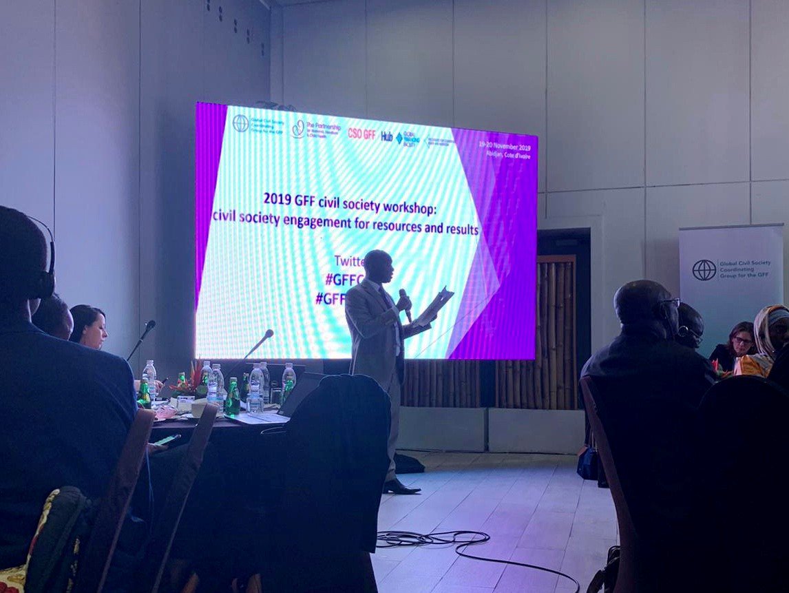 theGFF's tweet photo. Venuste Muhamyankaka, coordinator @SUNCSN #Rwanda presents the civil society priorities for the #GFF at the #GFFCSO group meeting in #CotedIvoire https://t.co/nEWR18fbvD