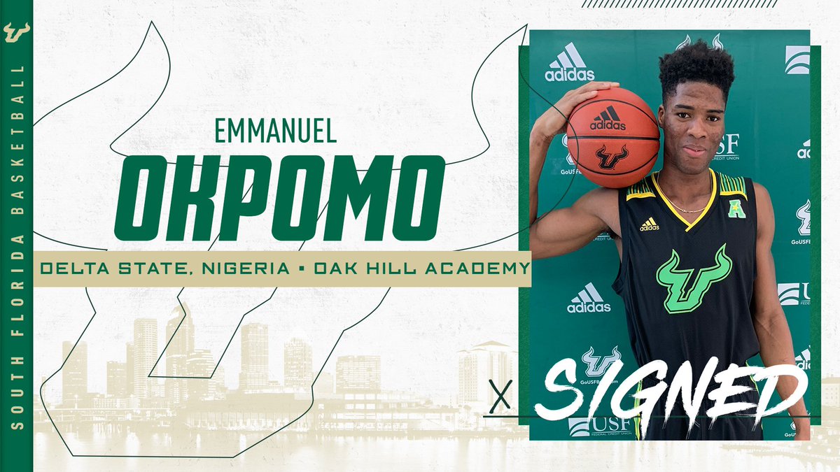 USF Men's Basketball (@usfmbb) on Twitter photo We’ve got another elite talent joining our program in <a href="/EmmanuelOkpomo/">Okpomo Emmanuel</a>!
The future is bright in The Bay!
#TakeNotice🤘 We’ve got another elite talent joining our program in <a href="/EmmanuelOkpomo/">Okpomo Emmanuel</a>!
The future is bright in The Bay!
#TakeNotice🤘