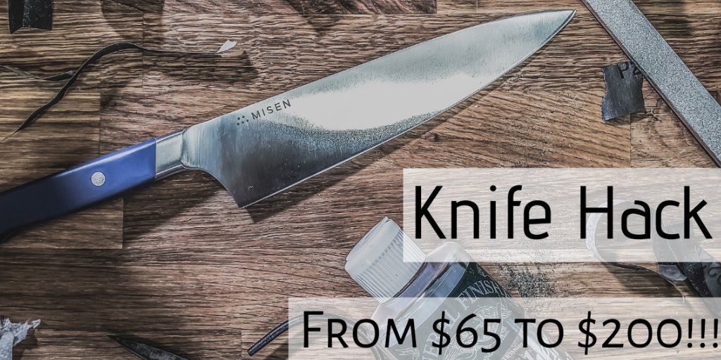 BetweenTwoForks's tweet image. Check out this #knifemod to turn your $65 @misenkitchen chef knife into a $200 knife! 

youtu.be/LrHuow5R3c4