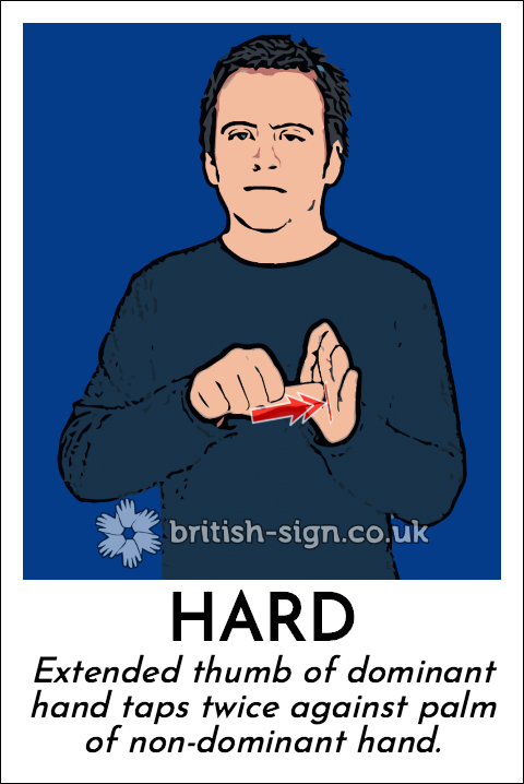 BritishSignBSL's tweet photo. Today's #BritishSignLanguage sign is: HARD - #BSL - https://t.co/Nfh3kkYJfI https://t.co/VuXd5gIUNc