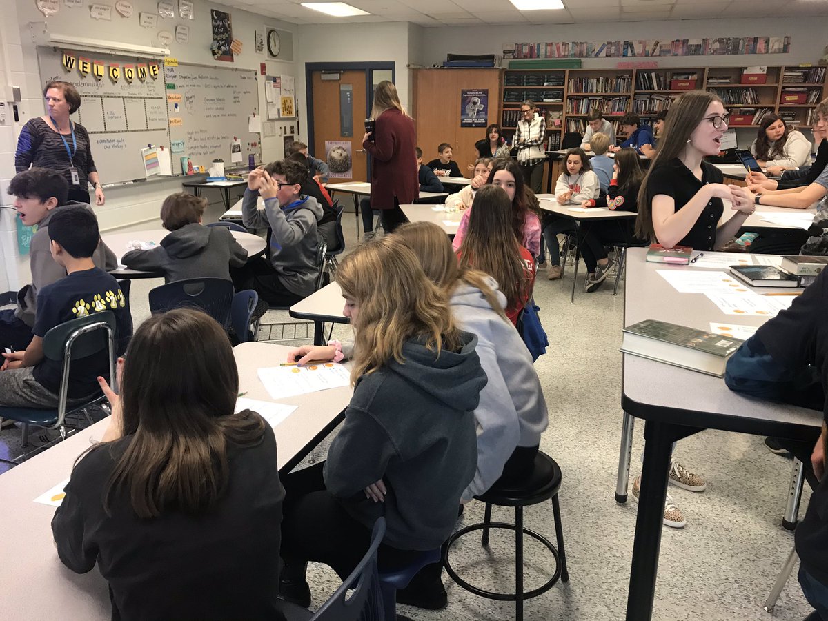 “Learning a new language is more difficult than I thought.” - 8th grade student studying Overcoming Adversity  Thanks @ktownsend106 for the EL presentation and connection to Inside Out &amp; Back Again. <a href="/ThanhhaLai/">Thanhha Lai (WHEN CLOUDS TOUCH US is out now!)</a> <a href="/MrsHughes106/">Mrs. Hughes</a> @MrsCagle106 #106learns #empathy