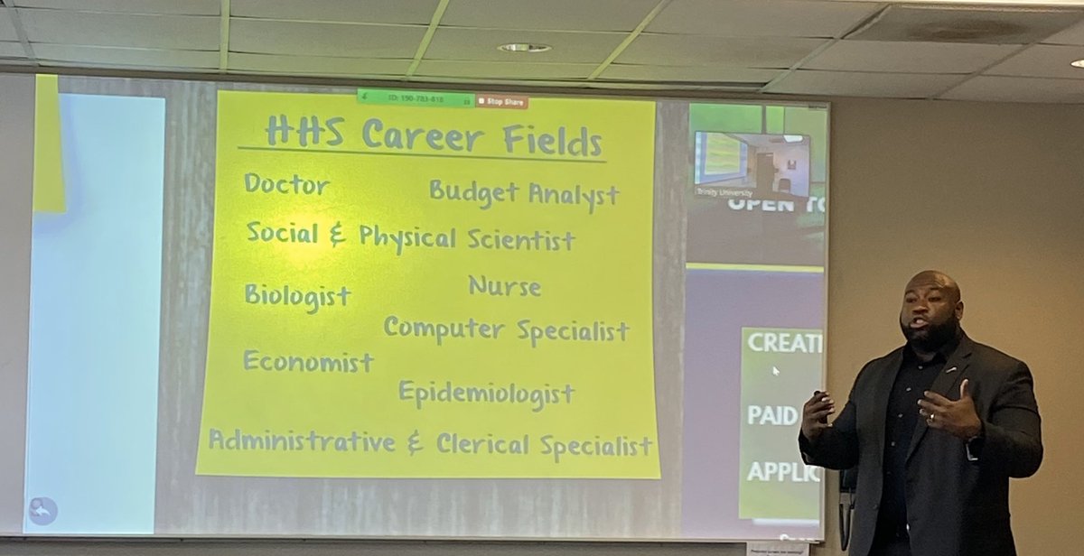 Thankful to have <a href="/HHSGov/">HHS</a> here to talk to students across #sanantonio today! If you couldn’t make the session this morning, be sure to join us at 5:30 pm! <a href="/TrinityCELCS/">Trinity CELCS</a> <a href="/USAJOBS/">USAJOBS</a> #federaljobs #allmajors #careerplanning #careermanagement