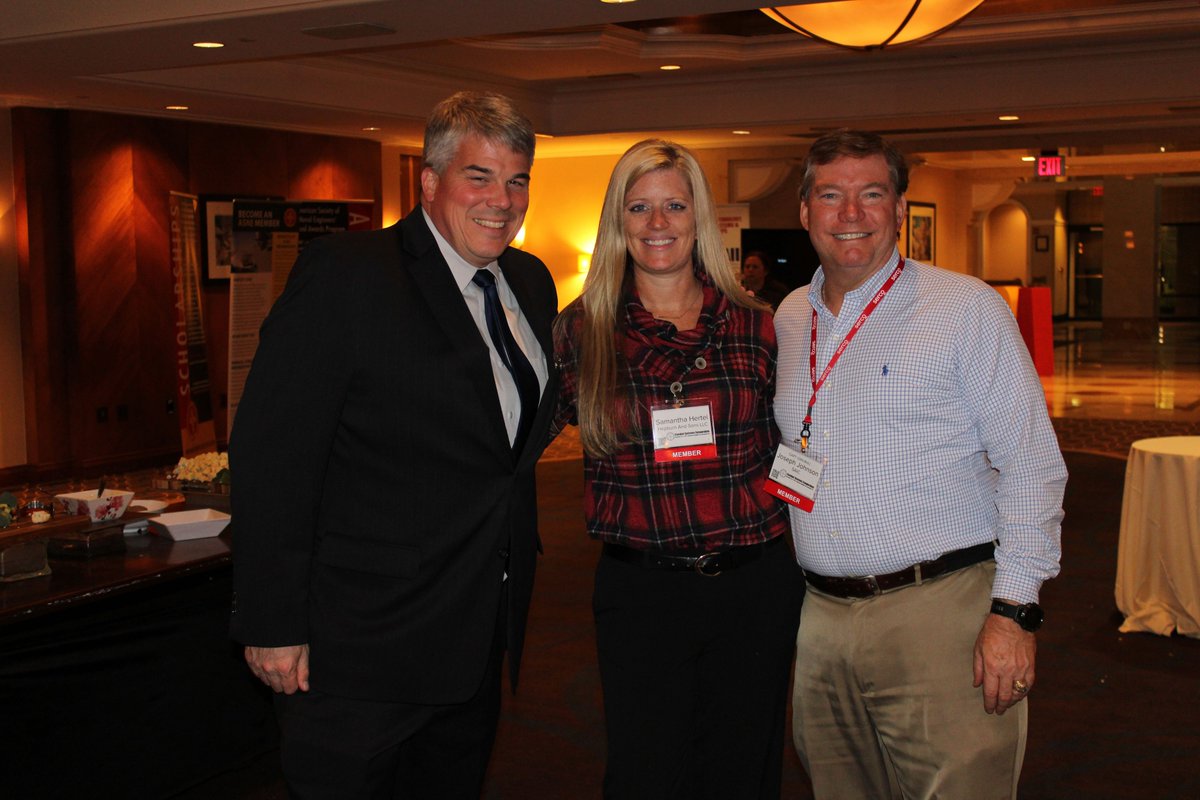 Tim Crone and Samantha Hertel of Hepburn and Sons with #ComabtSystems2019 Committee chair, Joe Johnson at last night's reception.
#ASNE