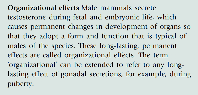 Definitions of activational and organizational effects of hormones, from “Sex Differences in the Age of Genetics” (Arnold 2017. Hormones, Brain, and Behavior 3rd ed, vol 5): 4/