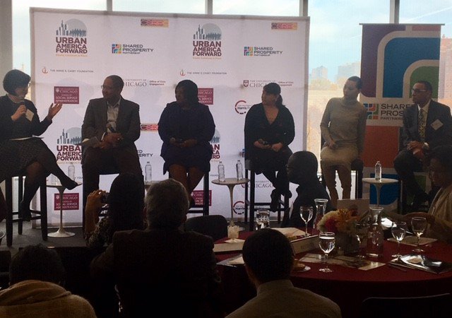 'Bringing business to the table' panel @UrbanFwd on recruiting the private sector as a partner:  <a href="/Erika_Poethig/">Erika Poethig</a> <a href="/urbaninstitute/">Urban Institute</a>, <a href="/StrautMike/">Mike Strautmanis</a> <a href="/ObamaFoundation/">The Obama Foundation</a>, <a href="/ALWilsonBmore/">Alicia Lynn Wilson, Esq.</a> <a href="/JohnsHopkins/">Johns Hopkins University</a>, Alyssa Berman Cutler <a href="/UChicago/">The University of Chicago</a>, 
<a href="/McClainB_KC/">M. Bryant Macklin</a>, George Wright <a href="/Citibank/">Citibank</a>