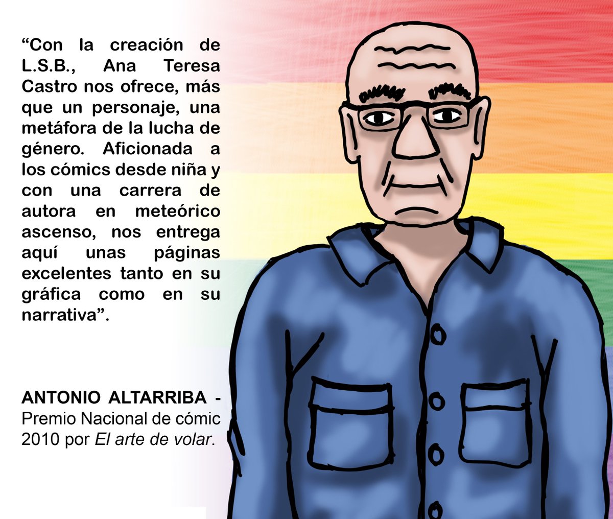 tcastrocomics's tweet photo. Siempre es bueno que hablen bien de una, pero si encima lo hace Antonio Altarriba, una no puede más que babear leyendo sus palabras y saltar y dar gritos de alegría. #comic #LSBAna #lesbicomic #comiclesbico #comichumor #humor #humorgrafico #Critica #AntonioAltarriba #historieta https://t.co/3gQJ92KHb3