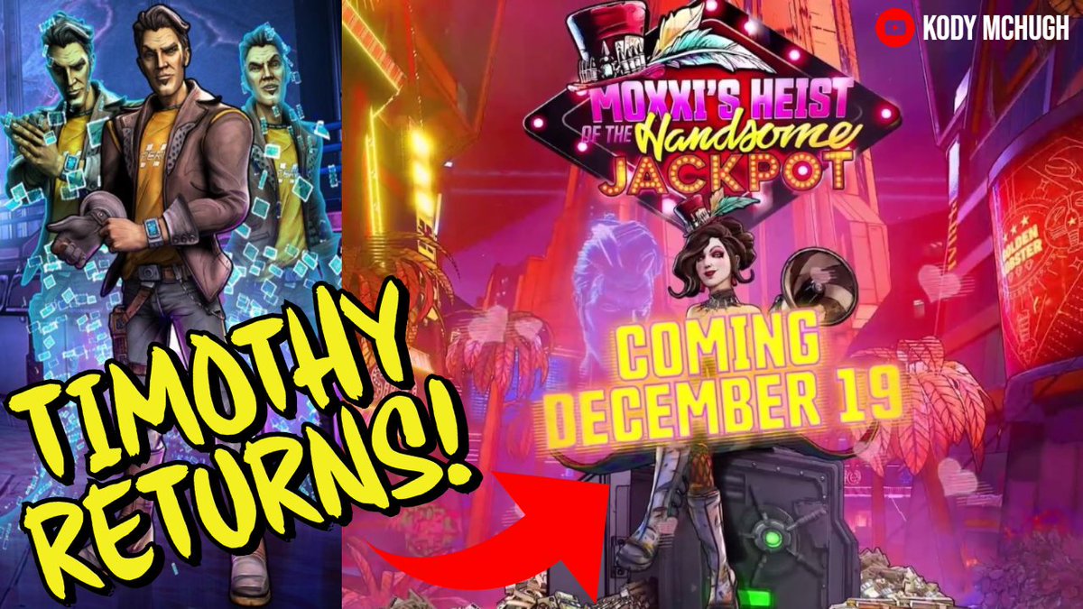 TIMOTHY RETURNS! Moxxi's Heist of the Handsome Jackpot #Borderlands 3 DLC Trailer Breakdown

youtu.be/MX0uJnuAj10

#Borderlands3 is about to get even crazier! DLC just dropped and huge news with it 🔥😈🔥
