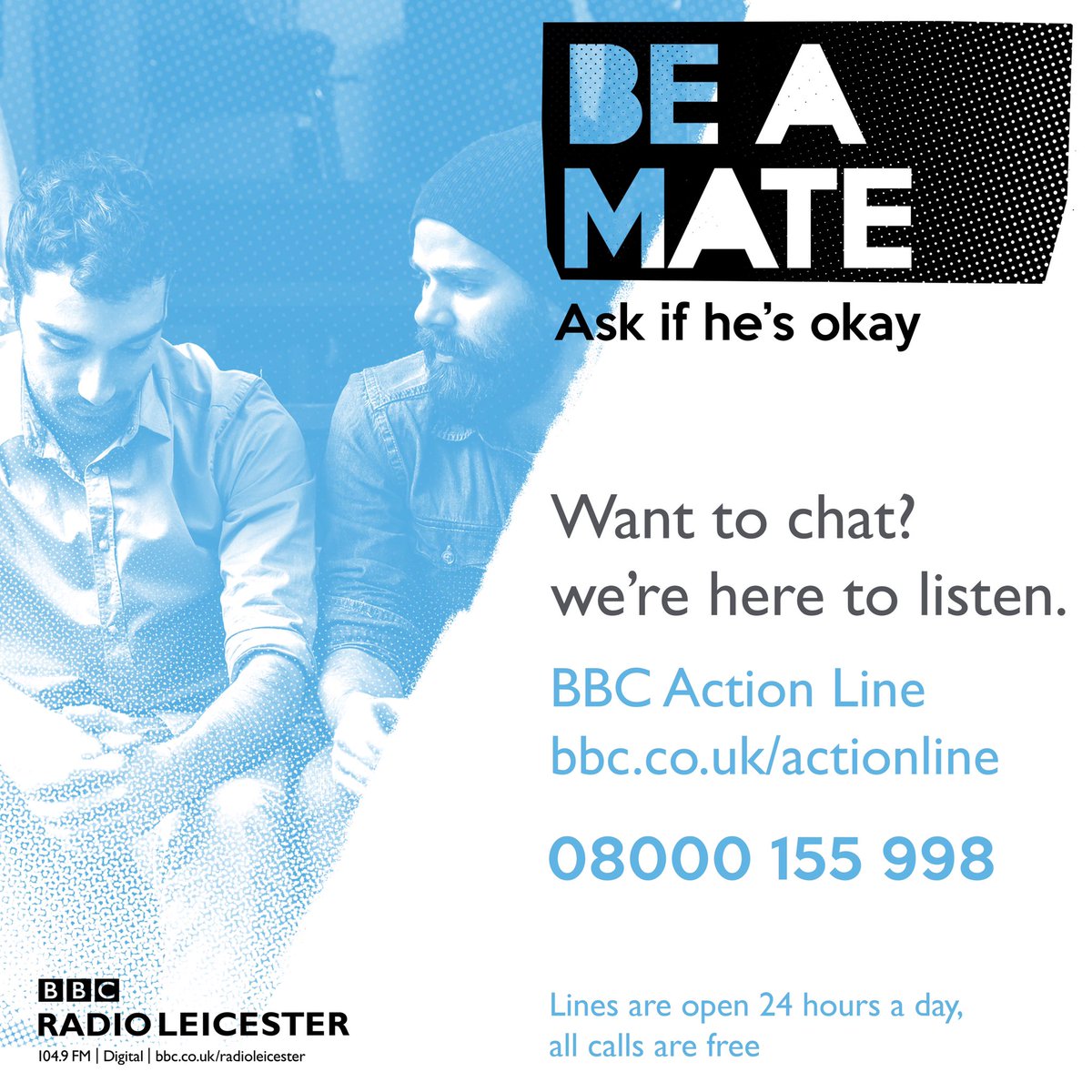 It’s International Mens Day this week. So if you’ve got a mate you’re worried about then I’m asking you......Be A Mate. Ring, Text, Pop Round and ask them if they’re ok. Then ask if they’re really ok. You might save their life #BeAMate #InternationalMensDay2019 #MensMentalHealth