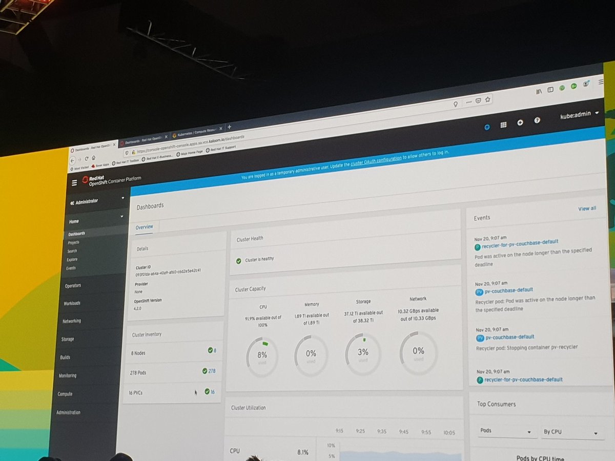 natalevinto's tweet image. #OpenShift4 is powering #5GCloudNative demo live here at #KubeCon #SanDiego ! #Kubernetes #5G #Telco