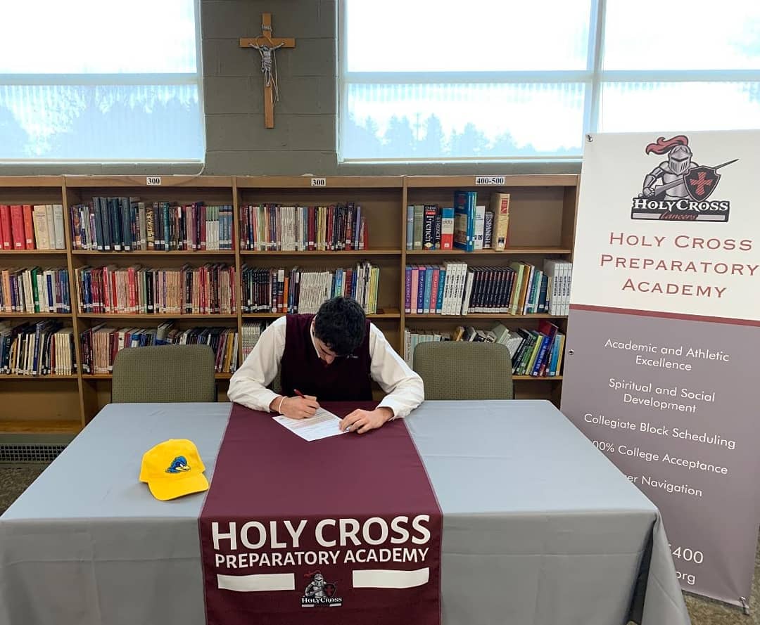 Congratulations to Gianmarco Arletti '20 who will be continuing his academic and athletic career at the University of Delaware next year! 🏀 #HCPA #LancerNation #LancerPride <a href="/DelawareMBB/">Delaware Men’s Basketball</a>