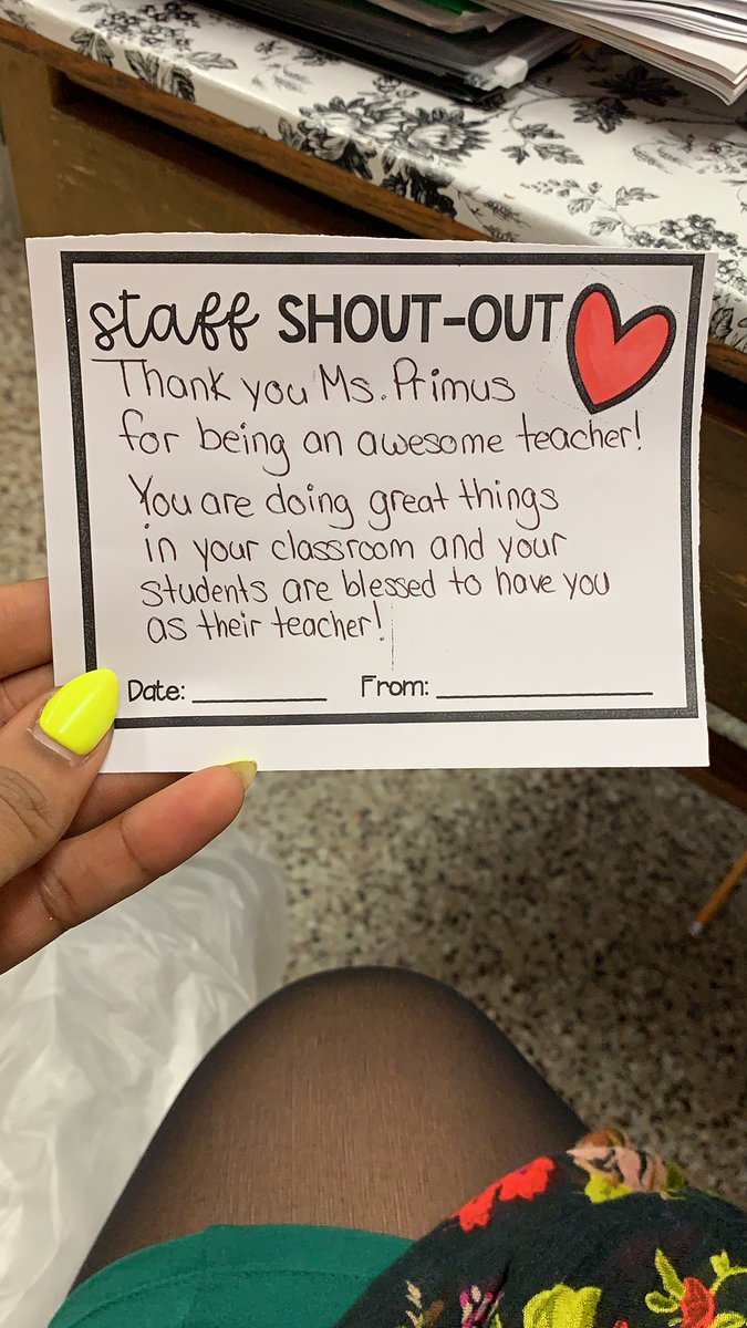 Ms_Primus's tweet photo. I also received this special note in my mailbox ❣️❣️❣️ This week has been great outside of my principal not being here 😡🤣 @FCES_Eagles https://t.co/hIPyKQMmT9