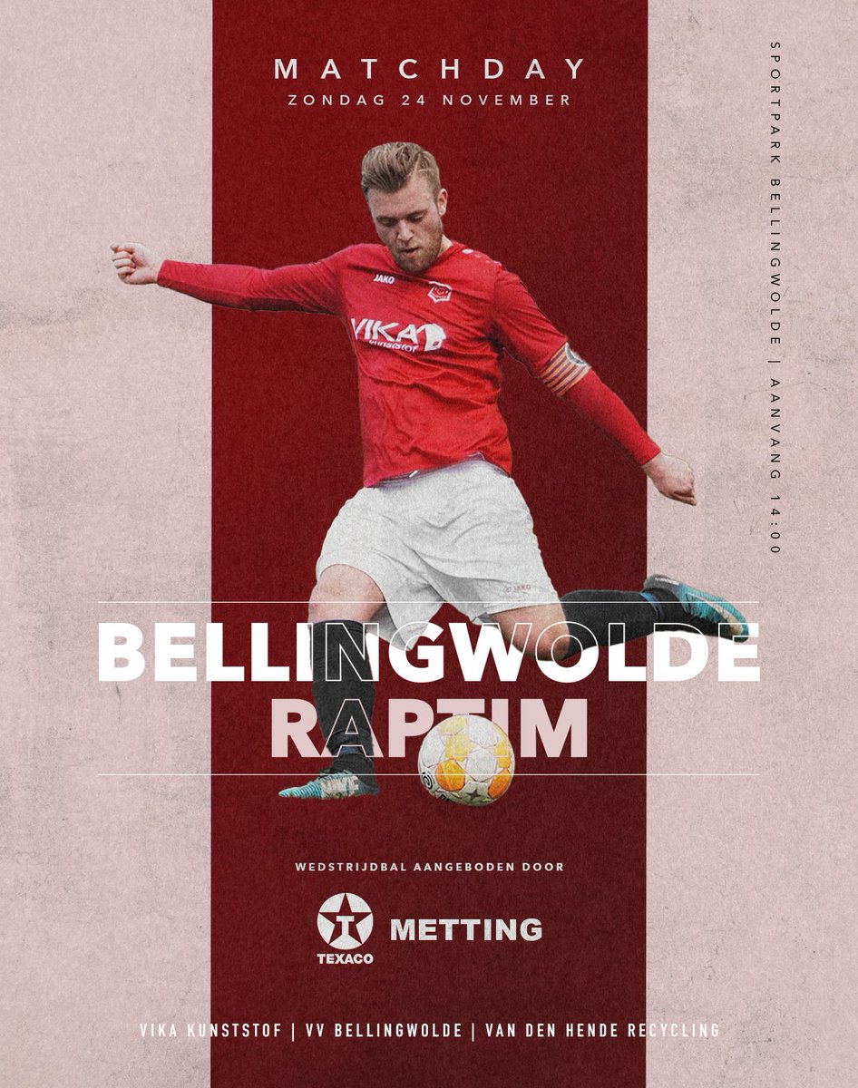 VVBellingwolde's tweet image. Aanstaande zondag Bellingwolde 1 - @vvraptim 1, aanvang 14:00! #competitie #texacometting