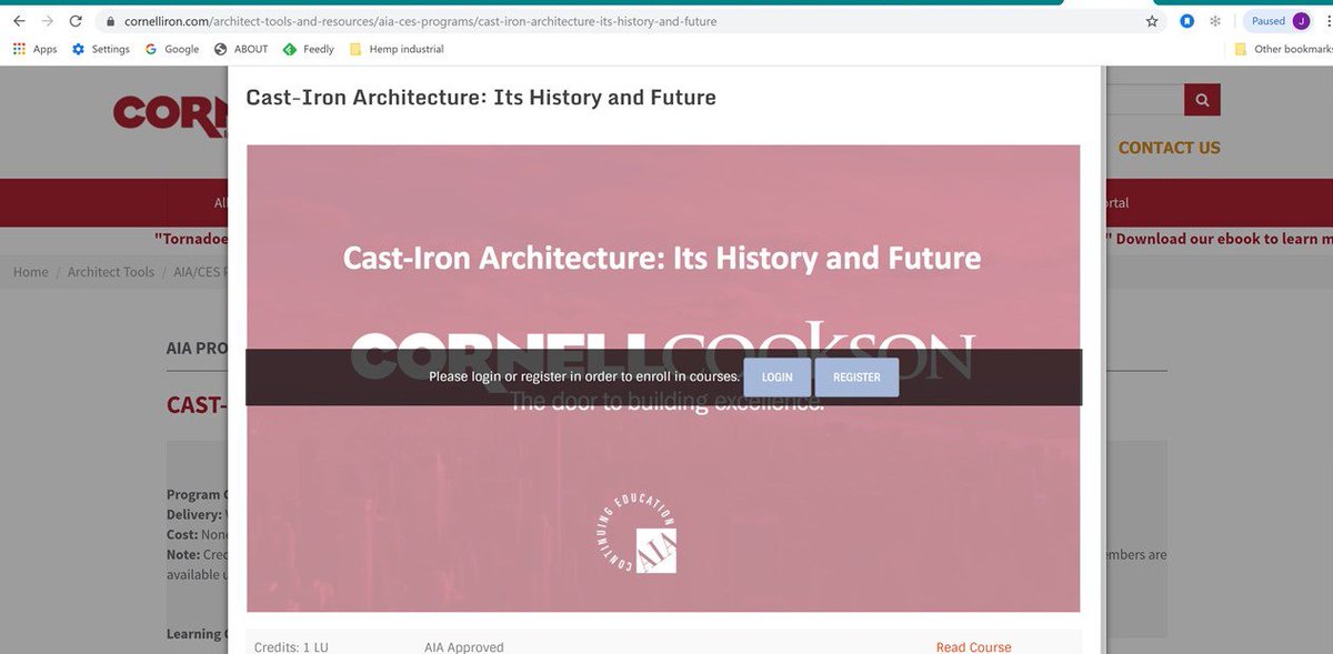With The #Continuing #Architect courses for #CEUs for YOUR products can play from YOUR site. See this course by #CornellCookson-bit.ly/2O3B37c