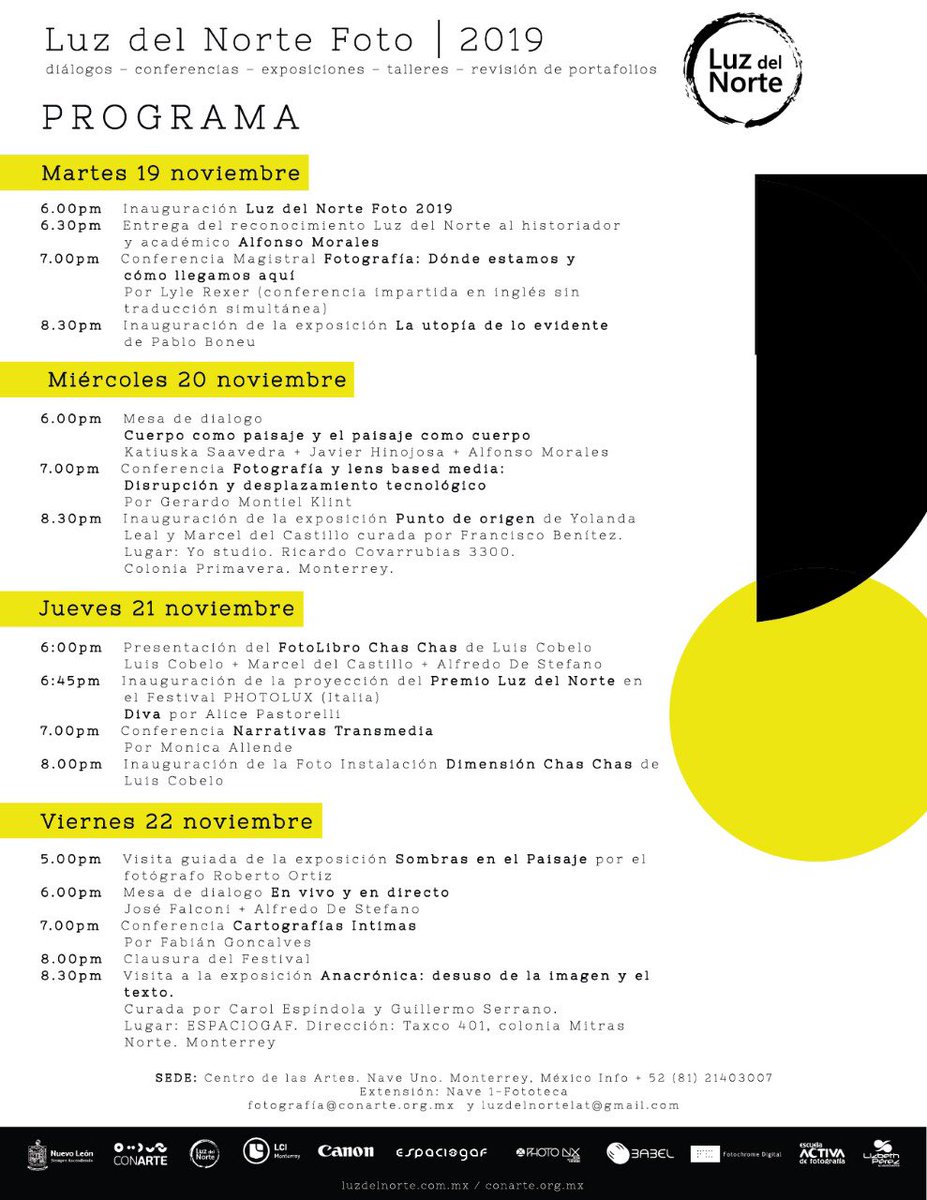 LuzdelNorteLat's tweet image. Hemos arrancado la tercera edición de nuestro Festival De Foto #LuzDelNorte !! Les compartimos el programa