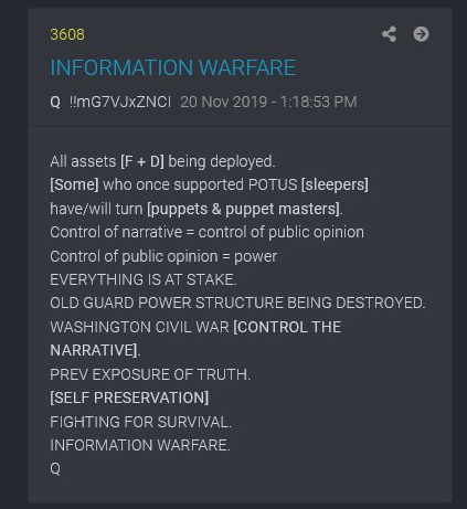 QAnon November 20 2019 - Information Warfare