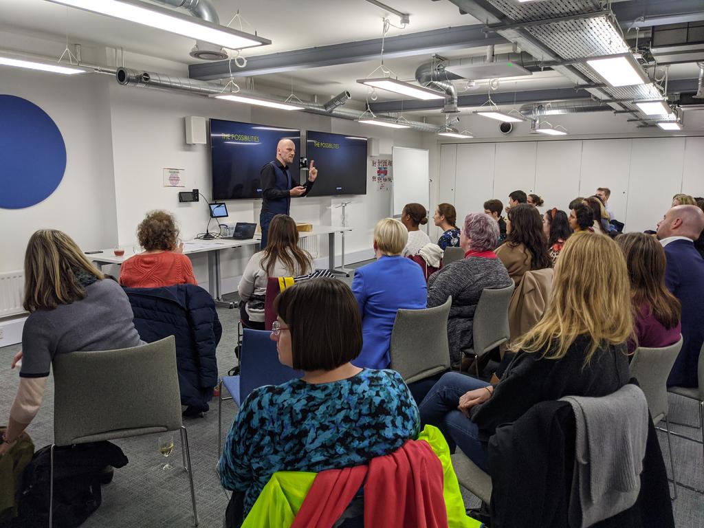 And we're underway!! <a href="/JonTorrens/">Jon Torrens</a> doing his thing for a sell out audience!