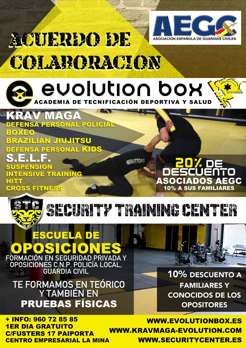 AEGCFormacion's tweet image. #AEGC en su compromiso con el deporte y la salud ha establecido un acuerdo de colaboración con Evolution Box para que los socios y familiares se beneficien de importantes descuentos, así como en la Escuela de Oposiciones. Gracias a @AEGC_CV #EvolutionBox
aegc.es/asociacion-esp…