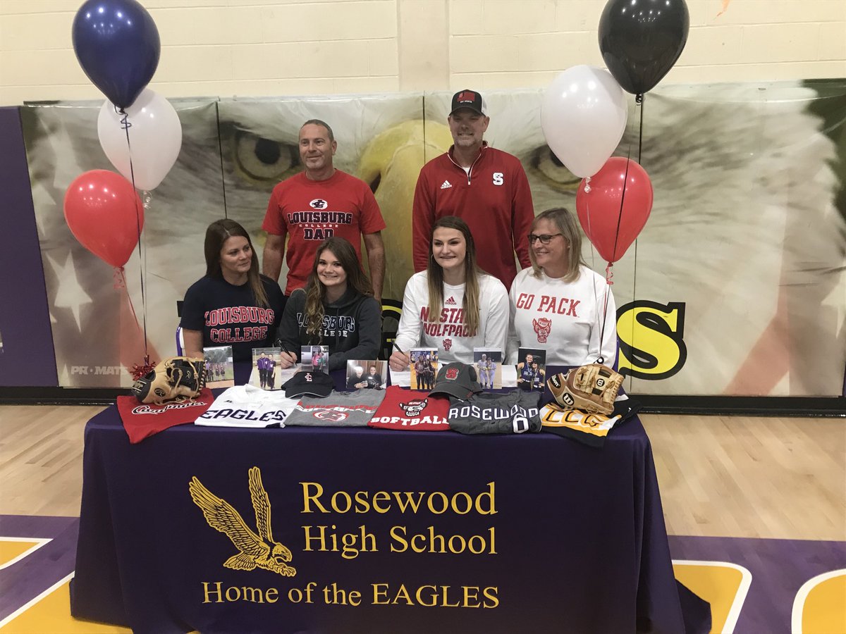 Congrats to these two awesome players as the signed their NLI today. #NCSUsoftball and #Louisburgsoftball