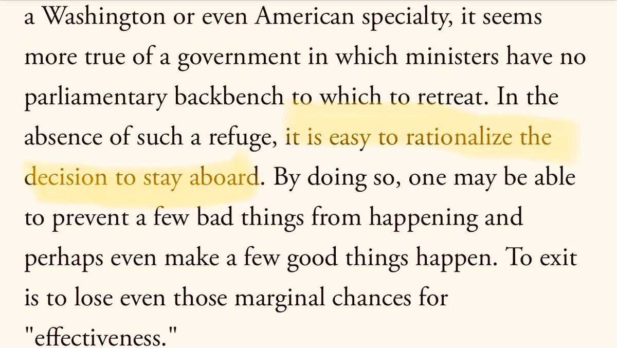 George Packer, in his brilliant “Our Man” about Richard Holbrook, cites a ‘68  @TheAtlantic essay by a former assistant who worked for years on Vietnam and described why officials so often refuse to speak up or throw red flags when they know they should. Seems very relevant today: