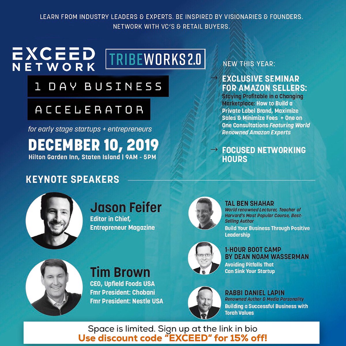 ExceedNetwork's tweet image. Join us on December 10th for this 1 day business accelerator program! ✨Sign up now at the link in bio, and use code🧡 “EXCEED” 🧡 for 15% off your ticket‼️Hope to see you there! 😄 
To connect with usemail info@exceednetwork.org ‼️