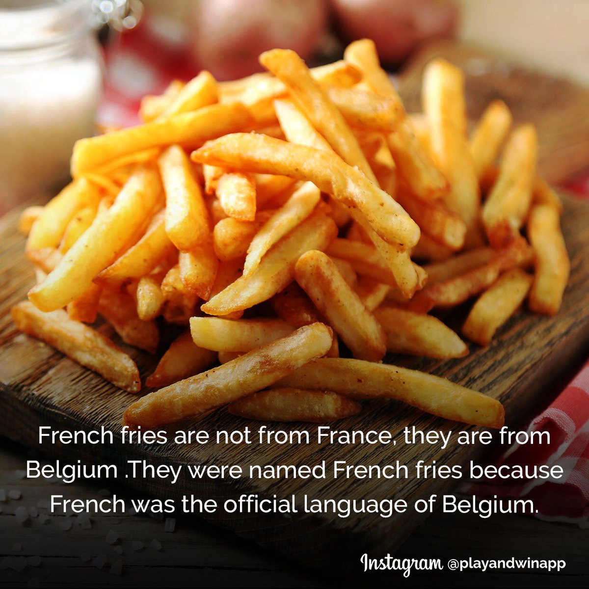 Well, I only speak French (fries) 🍟 
#fries #instadaily #games #trivia #facts #socialmedialife #generalknowledge #PlayandWinapp #WinRealMoney