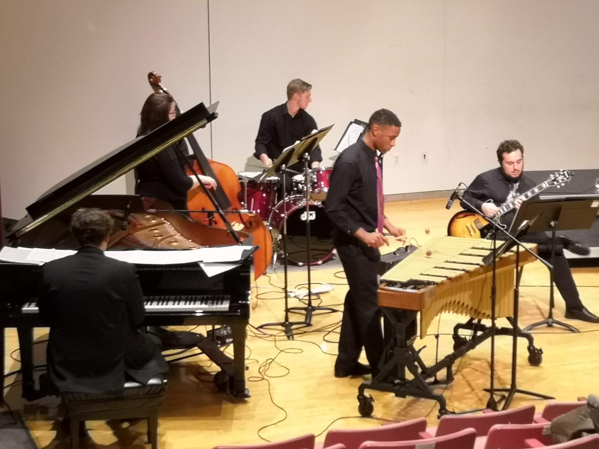 A great performance by the Jazz Ensemble last night! The program featured classic jazz charts, some Latin jazz, and even an arrangement of Nirvana's "Heart-Shaped Box"!

Tonight we also have a great performance by our Chamber Singers at 7:00 in Lekberg Hall!