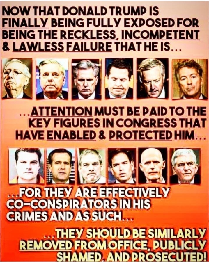 ClaudeRidley's tweet photo. @gop @realDonaldTrump would've never been able to get away with the things that he's been able to do so up until now if it wasn't for a lot of people in Congress! America wouldn't be the way that it is right now if it wasn't for them also! https://t.co/3hRofYEMeW https://t.co/z9QhR2sa2Y