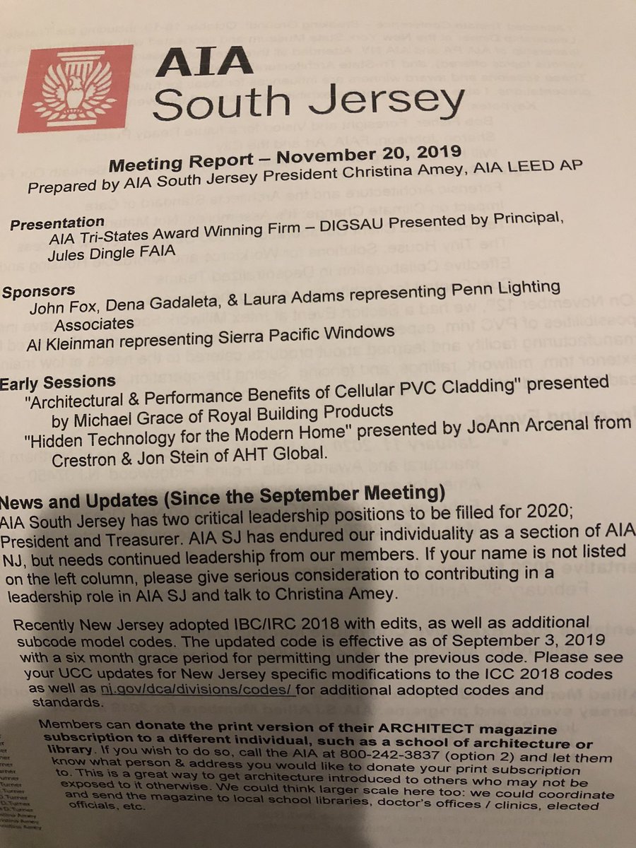 AHTGlobal's tweet photo. Thanks to the South Jersey chapter of AIA for inviting AHT Global to participate and special thanks to JoAnn Arcenal from Crestron for her awesome presentation "Hidden Technology for the Modern Home." 
#ahtglobal #crestron #aia #lifestyletechnology #hiddentechnology #aiacran https://t.co/2EfugyNxFw