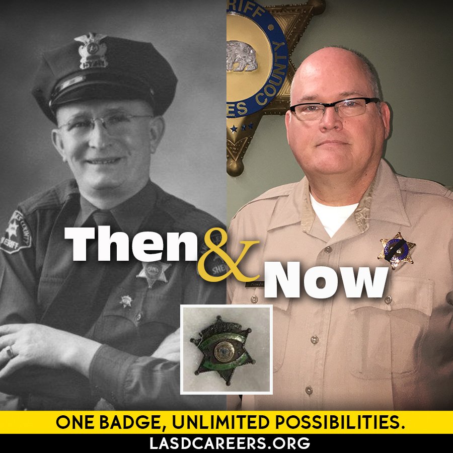 LASDCustody's tweet photo. #LASD Retired Deputy Mike Mrakich, a #veteran of the @USArmy, #WWI &amp; @LAPDHQ, rcvd his “Distinguished Expert”shooting pin in 1943, identifying him as an exceptional marksman. His grandson, current LASD Sgt. Mrakich, kept the tradition alive when he rcvd the same recognition. https://t.co/cDpBOtA8Rt