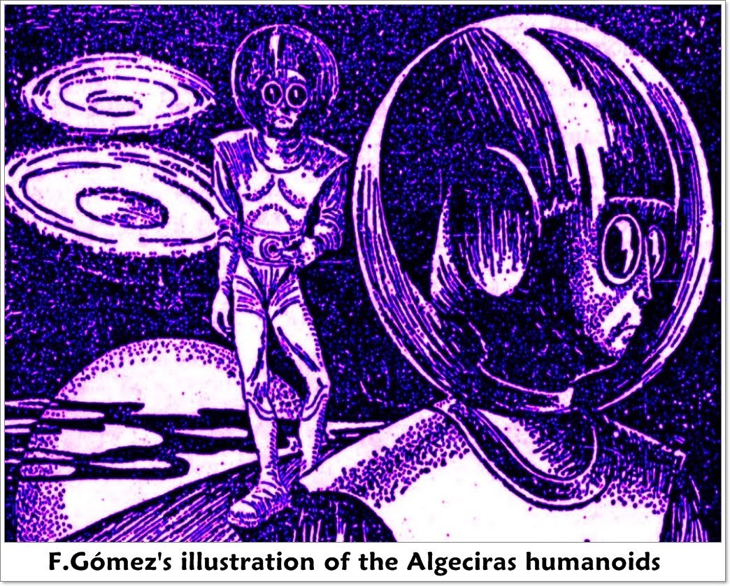 TheySawWhat's tweet photo. "F. Gómez's illustration of the Algeciras humanoids." Spain, 1980. #aliens #ufos #ufosighting #paranormal https://t.co/4cBQFctrmG https://t.co/uEQsudH3Mn