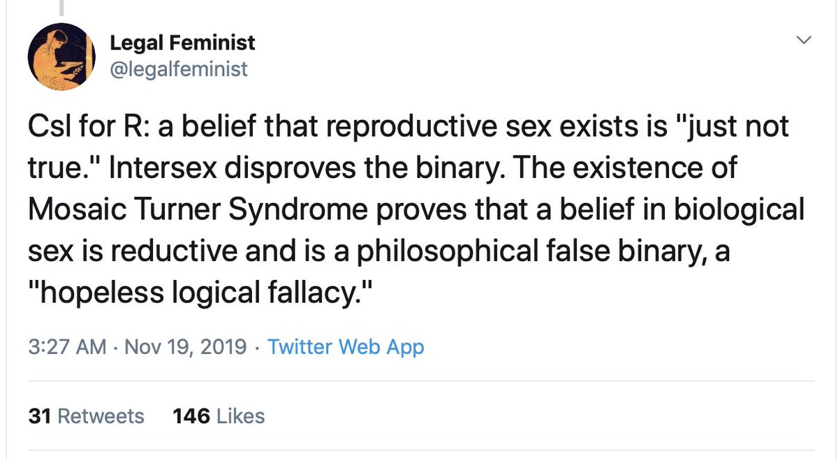 Among other contributions, she reports this nonsense being spouted in a court of law: 19/ https://twitter.com/legalfeminist/status/1196751747336851456?s=20