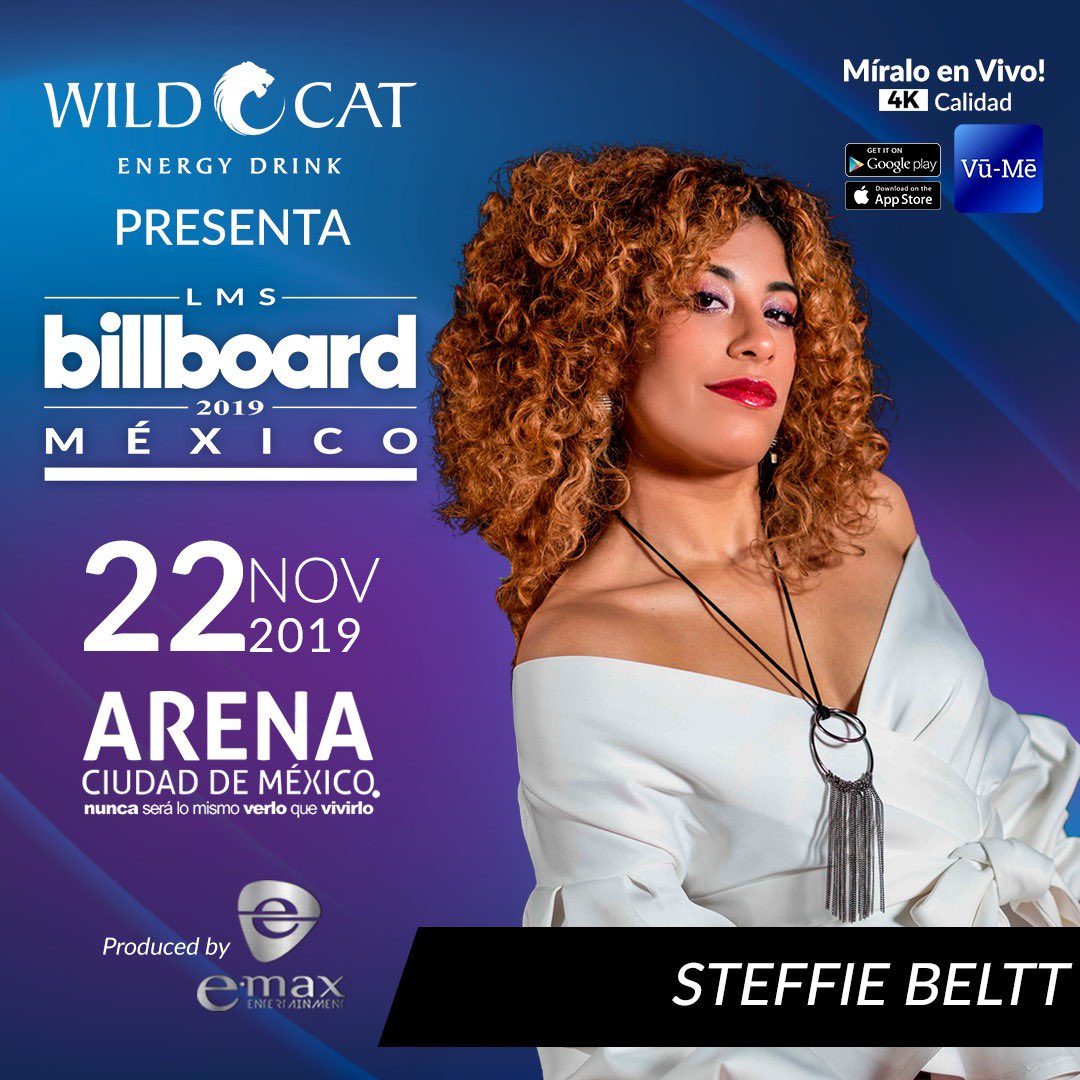 La artista <a href="/SteffieBeltt/">Steffie Beltt</a> 🎶🔥 cantará en Billboard LMS Mexico 2019!

22 de Noviembre
Arena Ciudad de Mexico

🎼 <a href="/billboard/">billboard</a> <a href="/billboardlatin/">billboard latin</a>

Espera información más adelante para que veas el show en Vivo en <a href="/vume_app/">vume</a>! 👀 4K calidad! 😱

<a href="/WildCatMexico/">WildCatEnergy Mexico</a> 

Contact@billboardlms.com