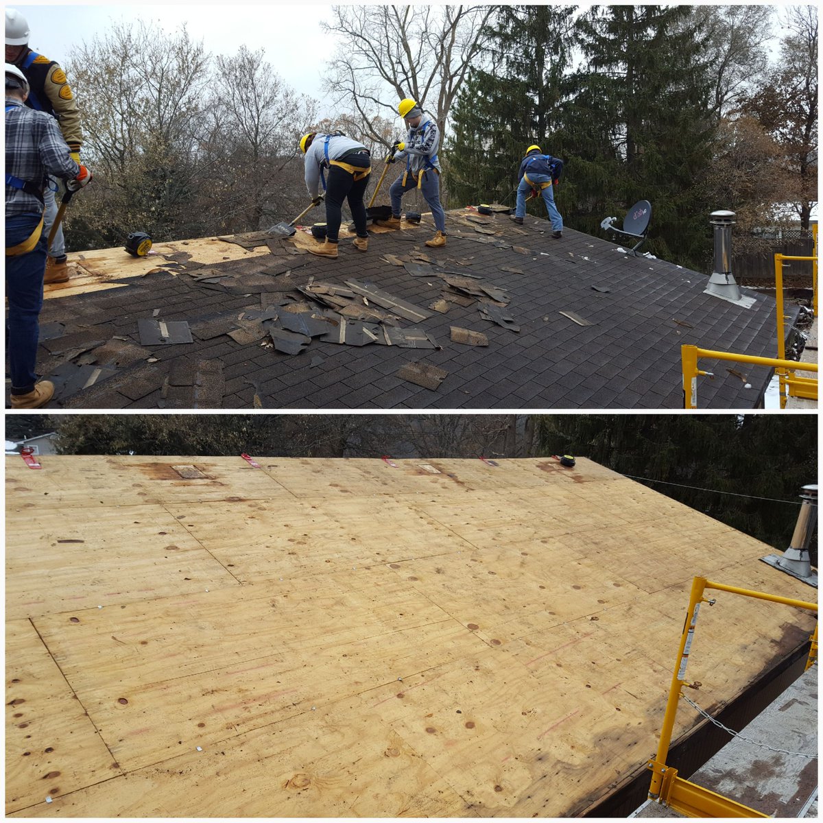 CConstructionTP's tweet photo. Started another roof today. The harnesses donated by Wimsatt are keeping everyone safe! https://t.co/ywz7oBDkNS
