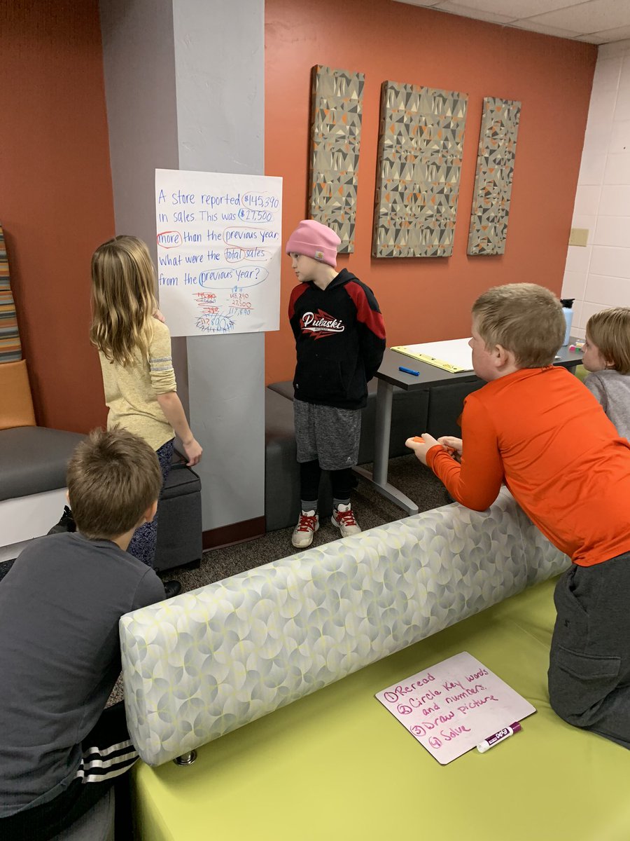 MrsErnoPCSD's tweet photo. We have some amazing mathematicians in 4th grade! It was incredible to hear the #mathtalk and teamwork to solve their problem! #RaiderStrong @PCSD_SS @pcsd_sslib https://t.co/MrEx7oERkX