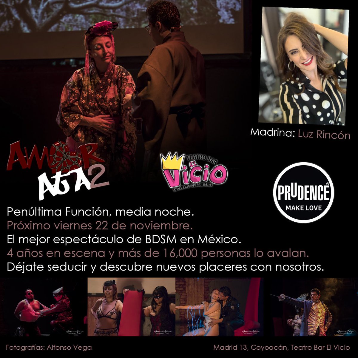 AlexanderBDSM's tweet photo. PENÚLTIMA FUNCIÓN de #AmorAta2 próximo viernes en @elvicioteatro con @TapiaFernanda y de madrina tendremos a @luzrinconram aparta tu lugar en @boletopolis 

https://t.co/TwHNGI2roa

@calabozomx @KrystaldeSade @SWitch_coupleMX @Becka_Vathory @Valeria_Martell @MiauMiauHW #BDSM https://t.co/yUksALbaxh