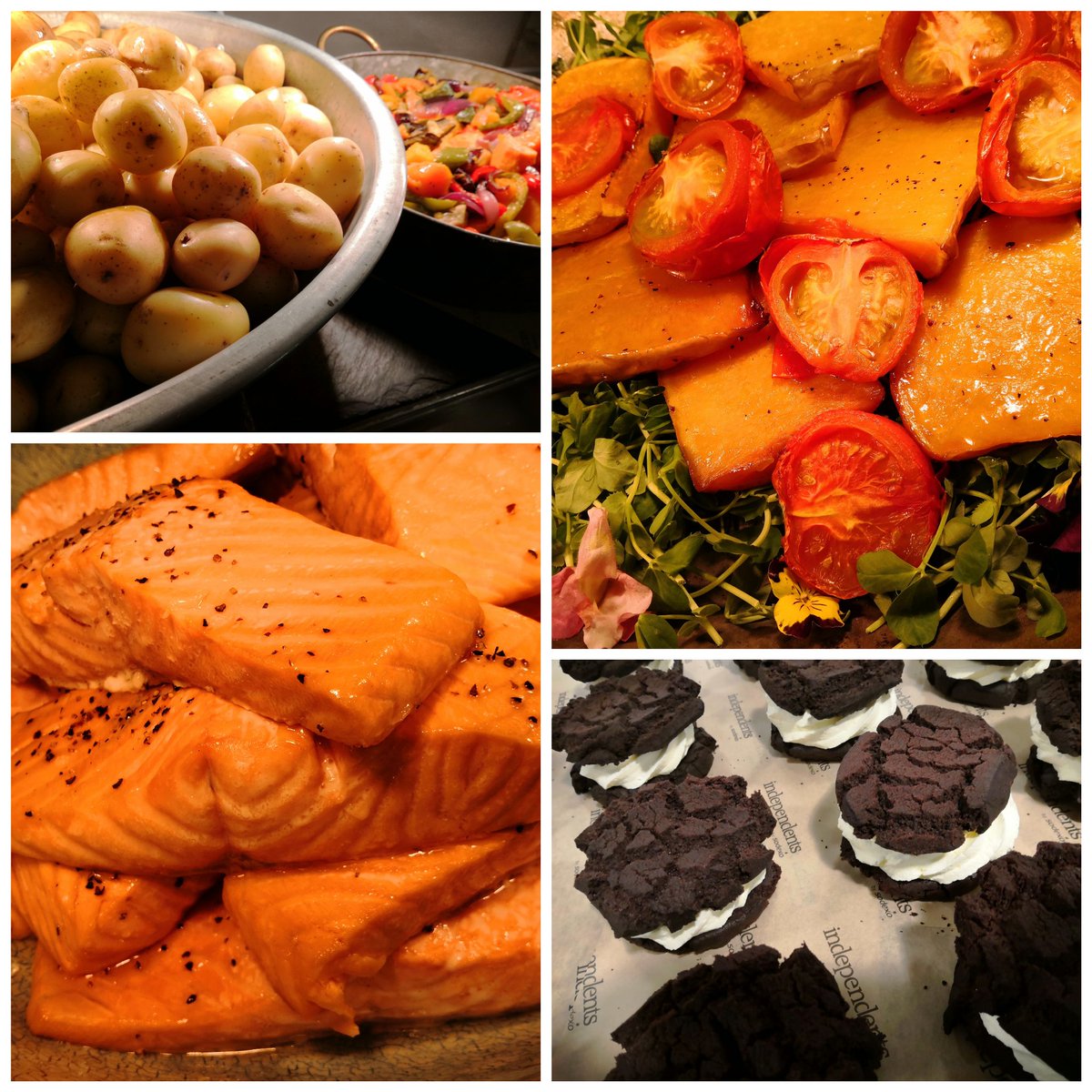 Tonights tea. Salmon or Butternut Squash Steak and Roasted Veg followed by <a href="/PjWilson03/">PJ</a> giant cookies and cream
<a href="/patsmith1957/">Patricia Smith</a> <a href="/YarmSchool/">Yarm School</a> <a href="/Richard10071972/">Richard hardy</a> <a href="/pippa05011/">Pippa Walker</a> <a href="/IndiesSodexo/">IndependentsBySodexo</a>