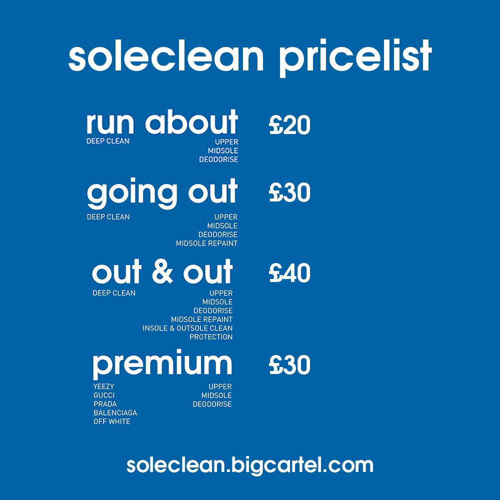 SoleCleanGLA's tweet photo. SOLECLEAN MENU🍽 https://t.co/A2Z7pnkEcU