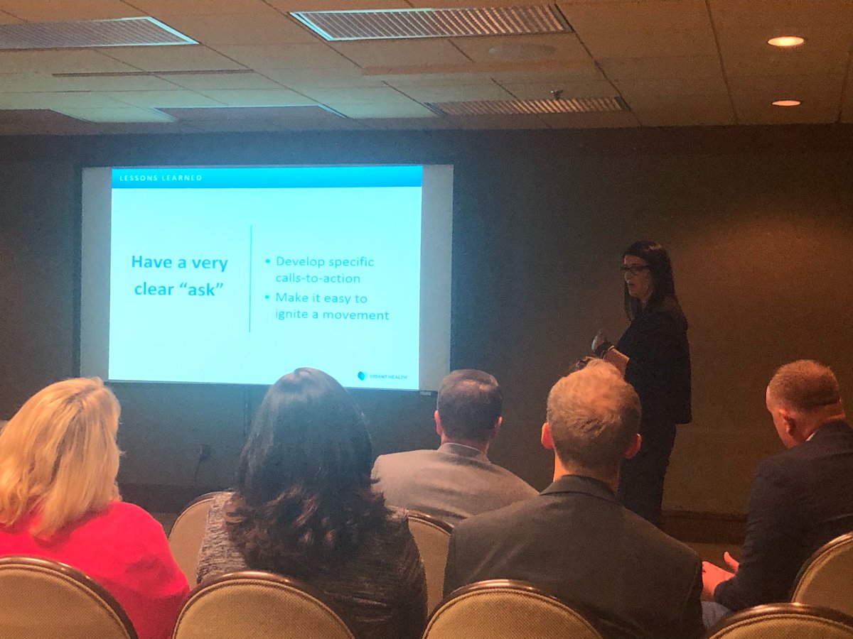 SeanTraceyTweet's tweet photo. Erica Mizelle and her team from Vidant Health crafted a successful grassroots movement against State of NC cutbacks that would have cost the system $77M. #chprms19 https://t.co/2VJOOByJp0