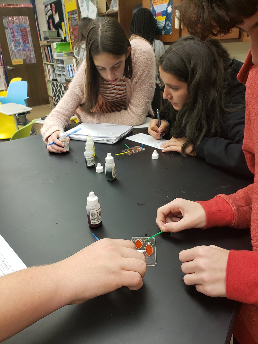 BarronScience's tweet image. Not as cool as real blood but it's still fascinating to test for blood types! @JeffersonJH68 @Woodridge68