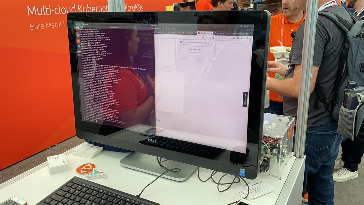 bradfordcp's tweet image. Checking out the #microk8s demo with @Canonical at #kubecon2019