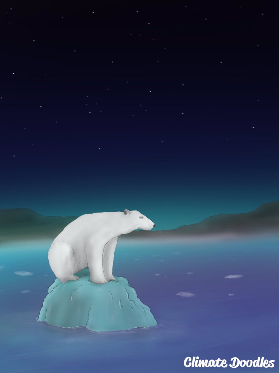 A victim of our ways...

#art #sketch #doodle #polarbear #ice #melting #climatechange #climate #polar #ice #ocean #stars #sky #struggle #struggling #starving