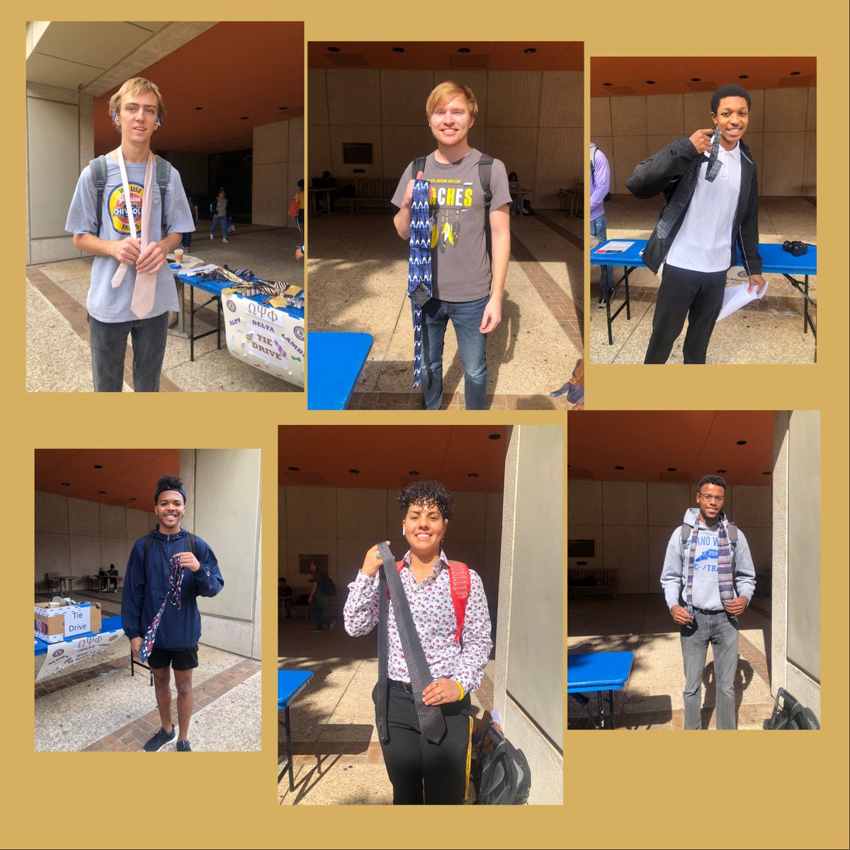 ADL_BRUHZ's tweet photo. Brothers of the Alpha Delta Lambda Chapter of Omega Psi Phi Fraternity, Inc. gave out 100+ donated ties back to UTSA students to ensure they are geared for success their next interview, meeting, presentation, or any other reasoning. 
#OmegaWeek2019 #QTSA #TieDrive https://t.co/wsbLCKHdLV