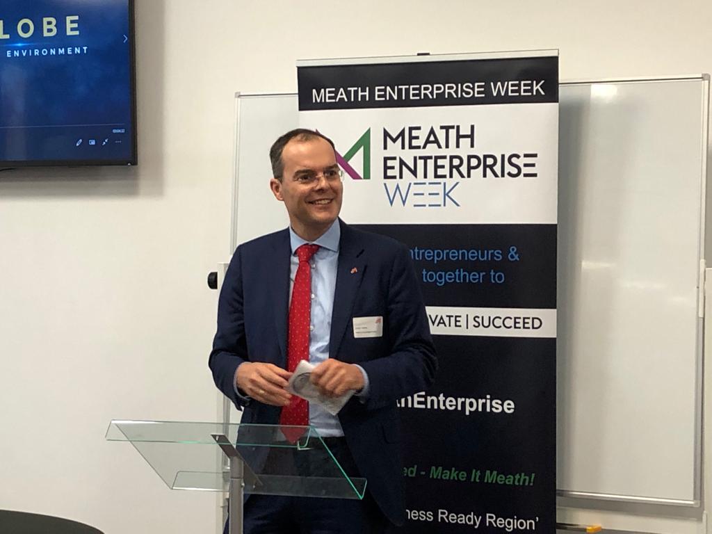 KellsTech_'s tweet photo. Dr Helmut Freudenschuss, #Austrian Ambassador to Ireland and Dr Josef Treml, Head of #AdvantageAustria Ireland presented the Irish Energy Globe Award to Paul from @Glavloc at today's awards ceremony in Kells Enterprise Centre. 
#MEW2019 #GEW2019 #MeathEnterprise https://t.co/U5m90wg27t