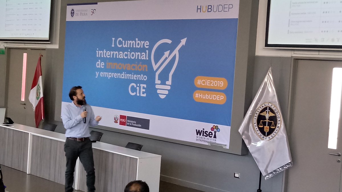 spalaciosceli's tweet photo. Conferencia "Oportunidades de Innovación Abierta para el Perú" a cargo de Gonzalo Villarán, Resident Advisor de Able.
En I Cumbre Internacional de Innovación y Emprendimiento CIE 2019. Con @govico
En @UDEP @Hub_Udep
#CIE2019
#HubUdep https://t.co/vpTRQRSEJt