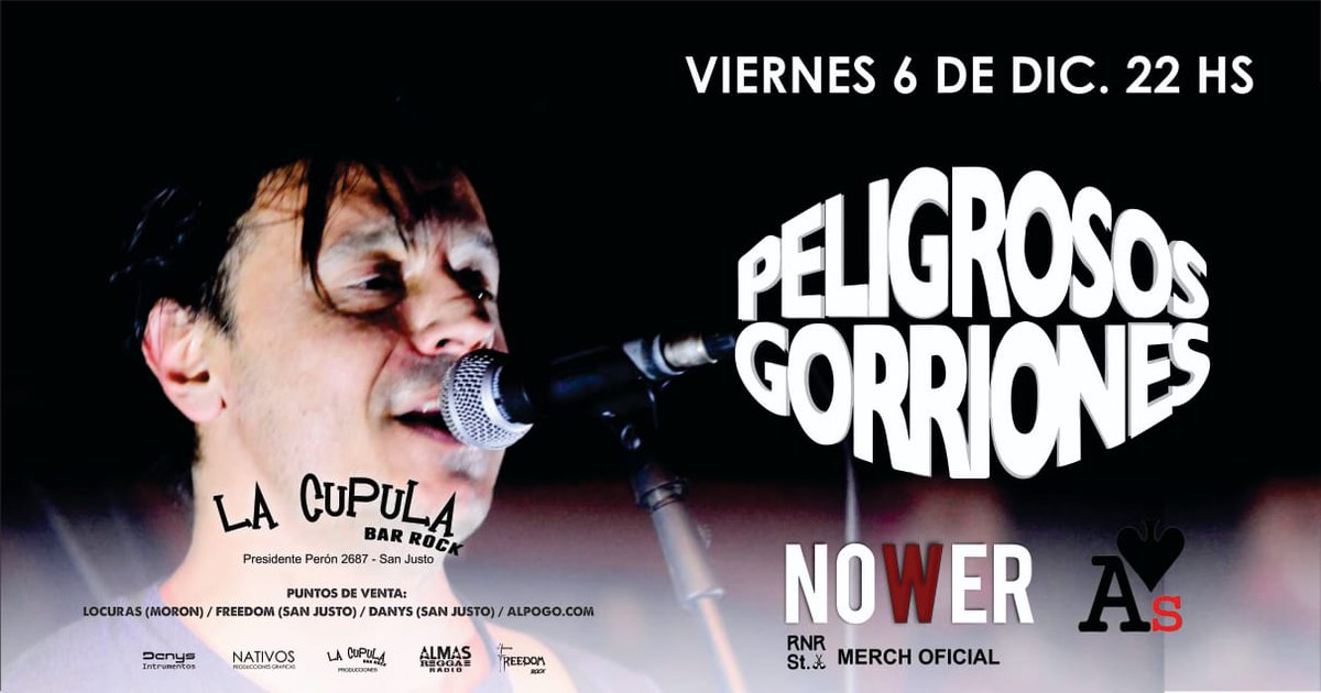 GorrionesOK's tweet photo. EN DICIEMBRE VOLVEMOS A SAN JUSTO...VIERNES 6 EN LA CUPULA BAR ROCK. https://t.co/BGEdjVNjAI
