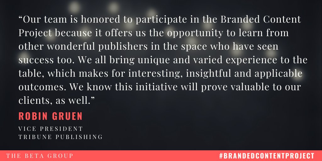 Thoughts from the teams at @TAPintoLocal, @tribpub and @1847studio, @seattletimes and @wboc about why they are excited about the #brandedcontentproject beta partnership. @LocalMediaAssoc @LMConsortium