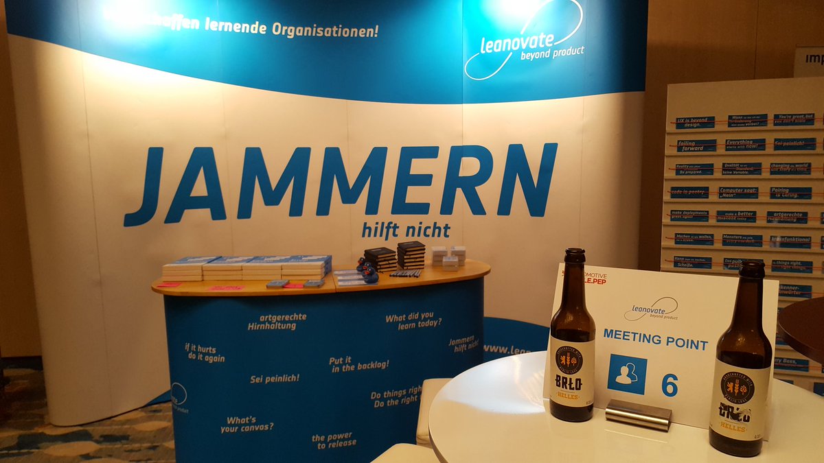 leanovateBerlin's tweet image. Meet us tomorrow at #agilePEP #jammernhilftnicht We are ready 🎉😉 #automotive #change #agile