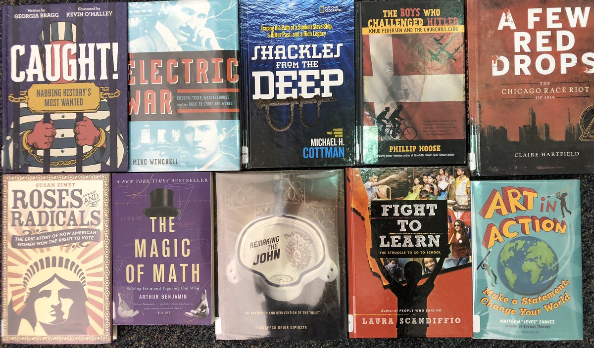 KatieRainer1's tweet photo. #NewBook alert! No matter what you’re interested in, we have #nonfiction to entertain and inform! This is just a few of our new nonfiction. #AJHSlibrary https://t.co/98T8ESwbzN